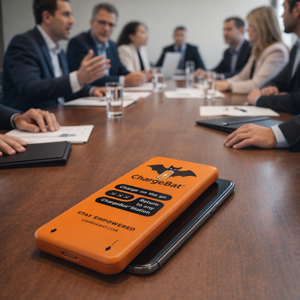 Create an image of a board meeting with many other