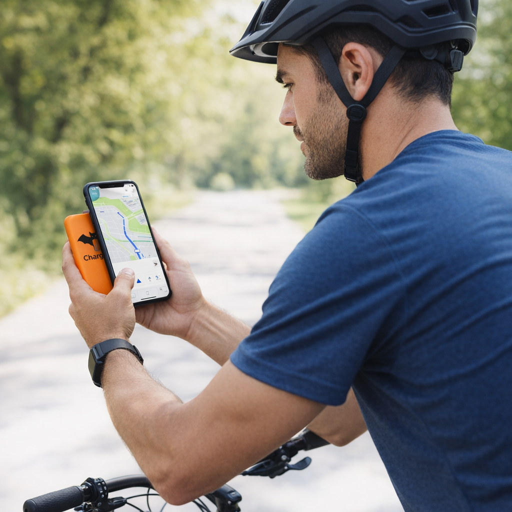 Create an image of a sporty man riding a bike with